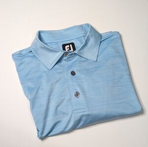 Men's FootJoy Heather Baby Blue Short Sleeve Polo | Large